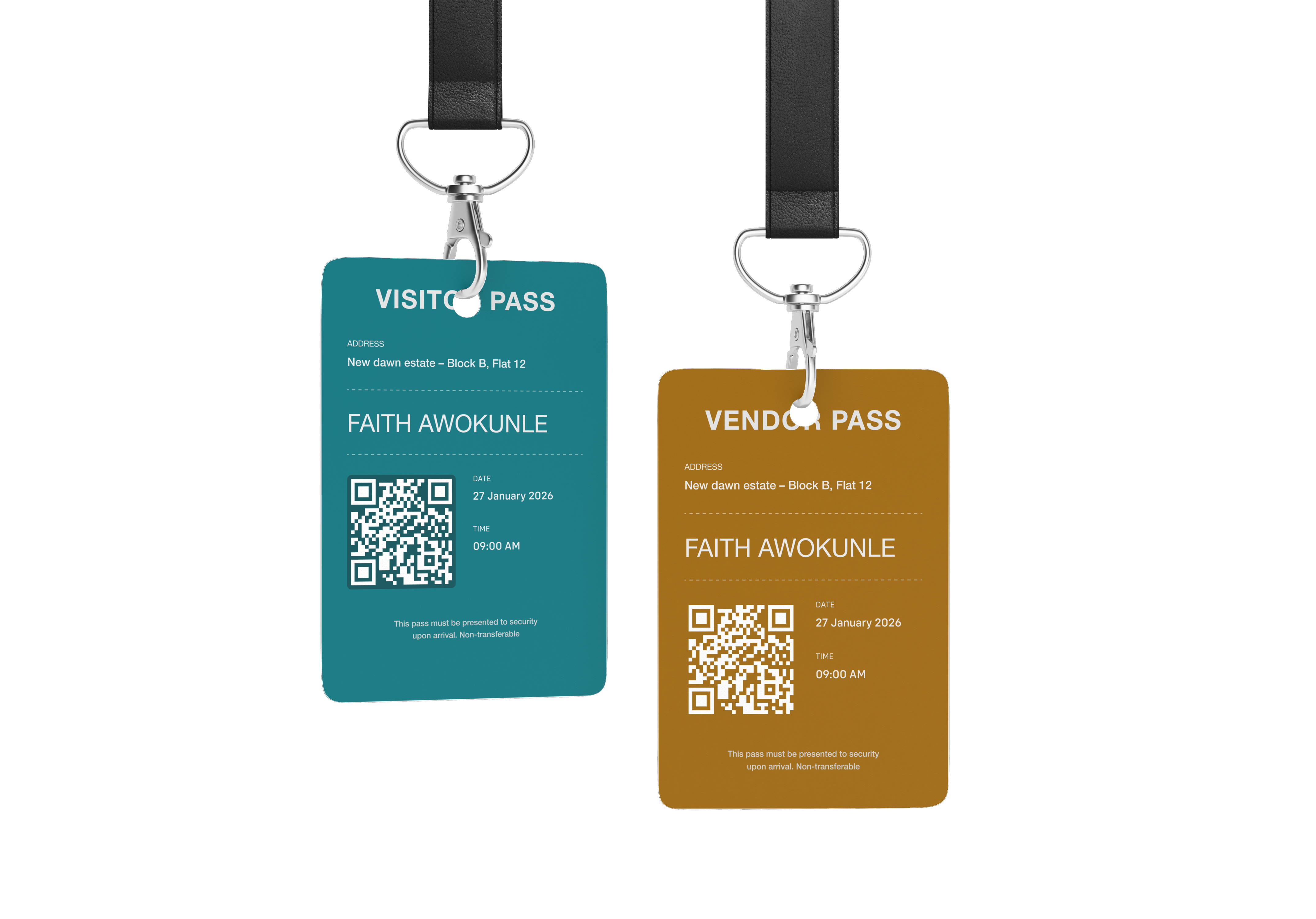 Visitor/Vendor pass